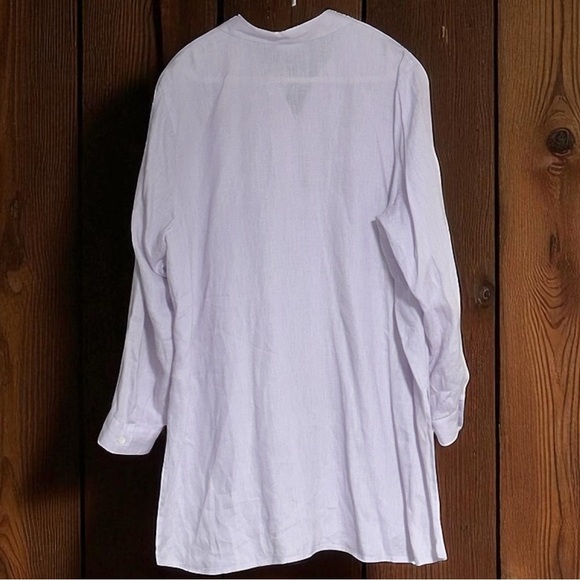 XL 100% Linen Lavender Tunic button up long sleeve J JILL love linen Fall - Picture 6 of 6